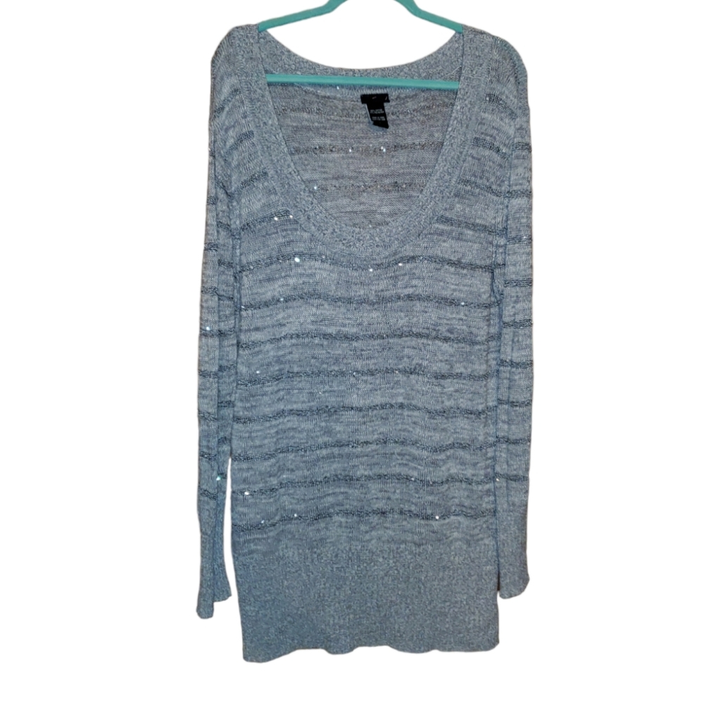 Torrid Long Sweater Gray with Sequins Size 2